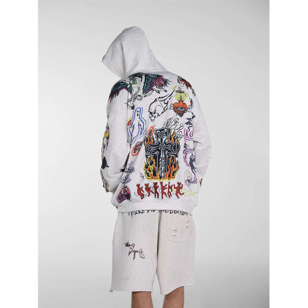 Y2Ktiaowenzimu3D printed American street fashion unisex loose zipper sweatshirt jacket gift for man