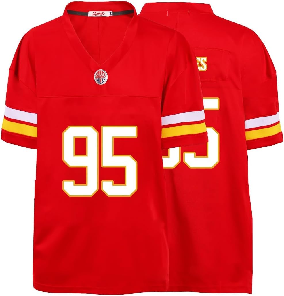 Custom Mens/Youth Football ed T-Shirt for Sports Fan Red/White No Brand/s