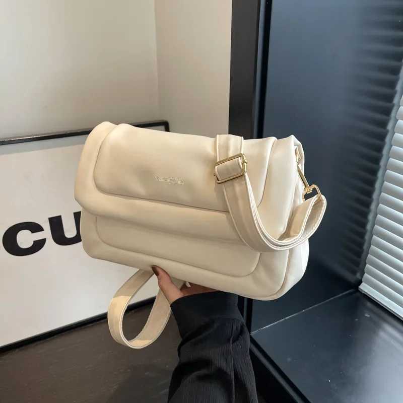 Brand Designer PU Leather Padding Quilted Womens Shoulder Bag Retro Crossbody Bag Flap Handbag Y250303
