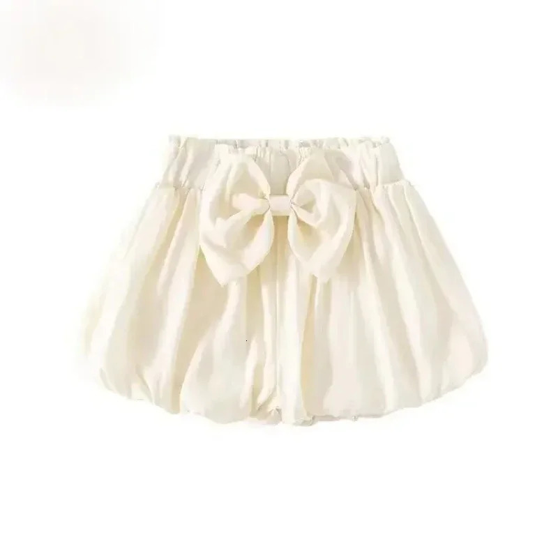 Baby Girls Lantern Shorts Kids Bowtie Short Pant Toddler Infant Trousers Summer Childrens Clothing Korean Style 250304