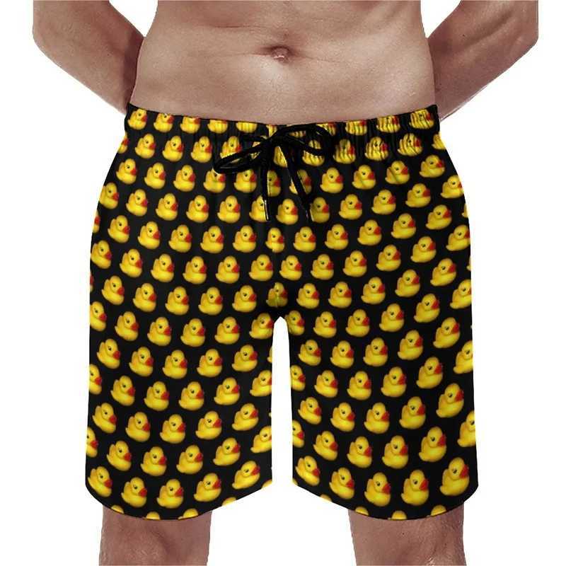 Summer New 3D Cute Animal Yellow Duck Printed Beach Shorts For Men Kid Funny Streetwear Swimming Trunks Fashion Cool Short PantsT250304