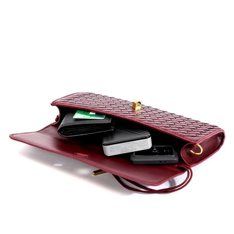 2024 New Hand-Woven Soft Pu Leather Single Shoulder Evening Party Handbag Crossbody Designer Bag For Women