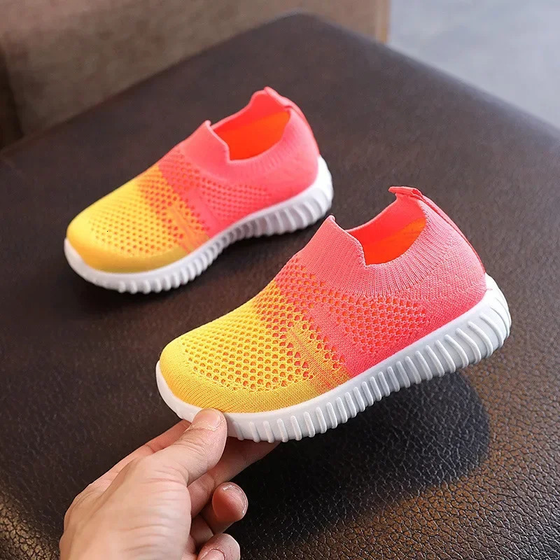 Size 2233 Kids Shoes Spring Summer Unisex Boys Girls Sneakers Patchwork Colors Casual Sport Children Slipon 250303