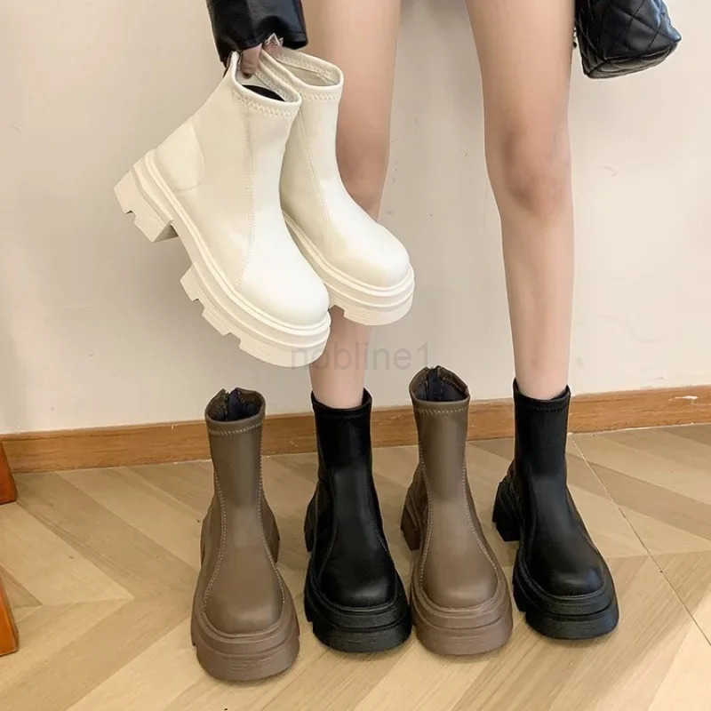2024New Wens Boots Fion Leather Casual Boots Luxury Brand Ankle Boots for Wen Outdoor Platform Boot Botas Mujer Z250304