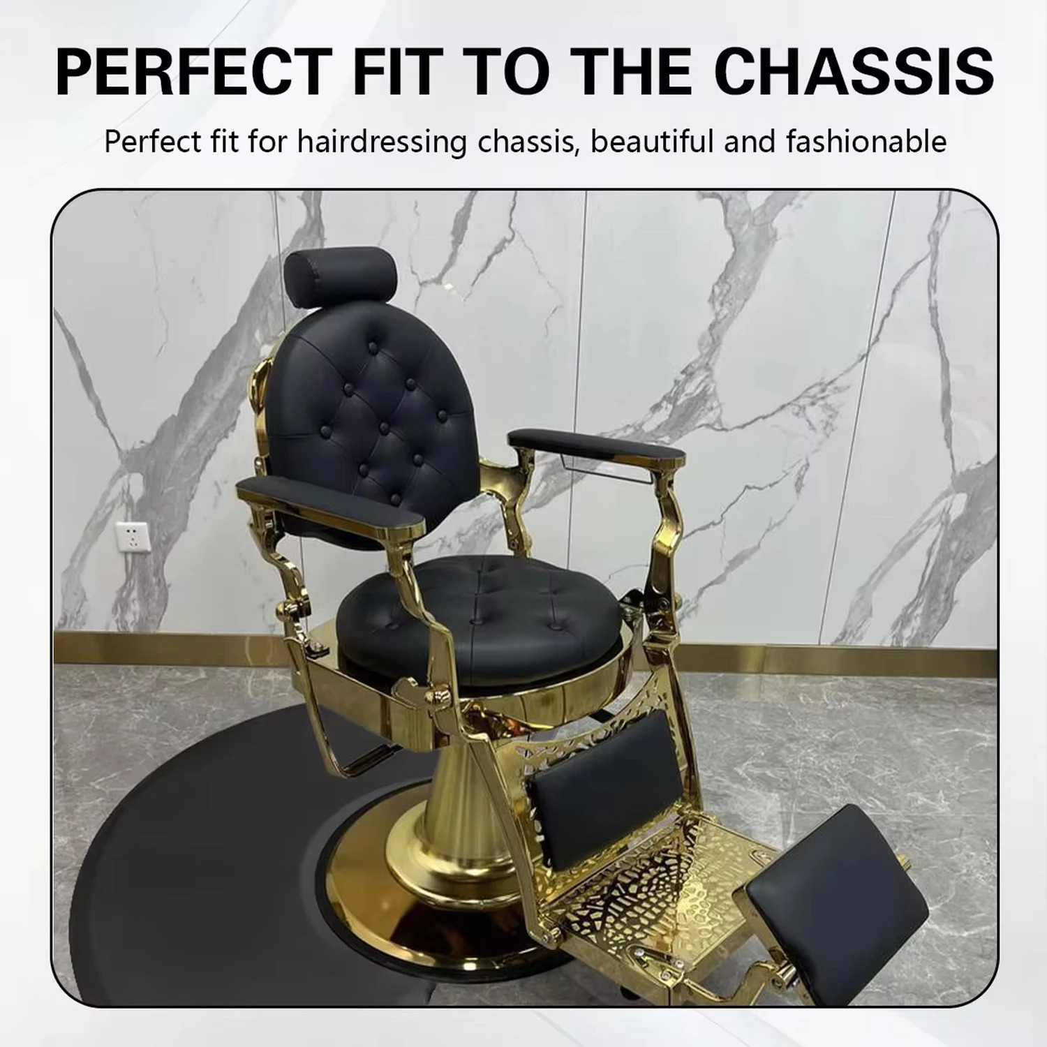 Hair salon chair anti slip pad black semi-circular rubber hair salon chair pad anti fatigue pad beauty and hairdressing products 250304
