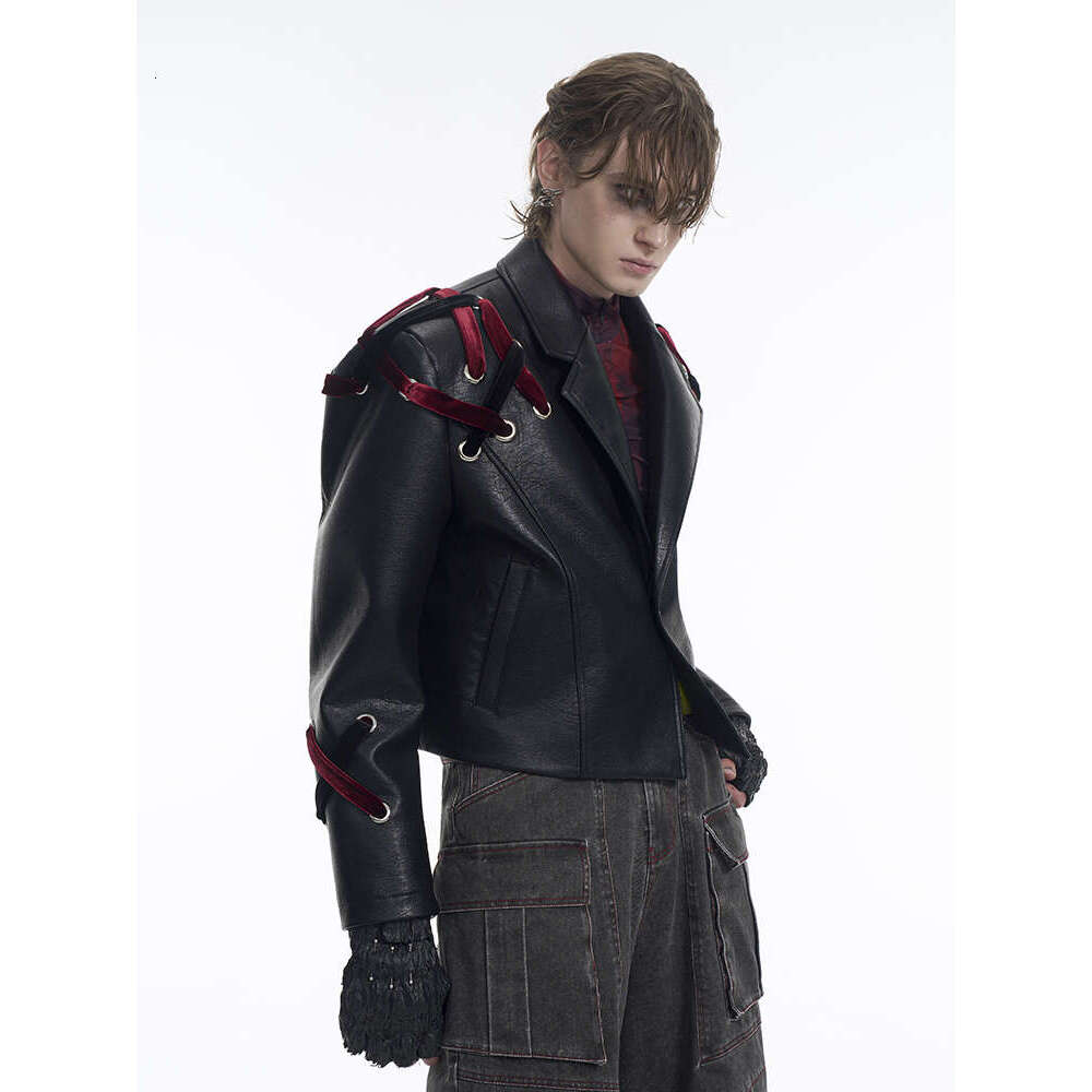 Men's STA short leather jacket men's spring new slim fit motorcycle set leather jacket