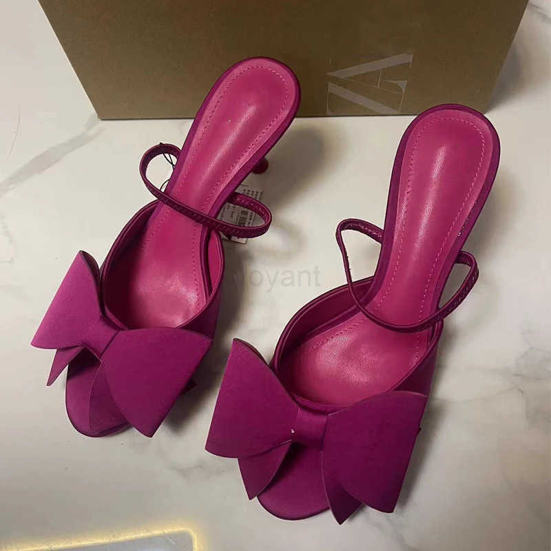 2025 Summer New Wens High Heel Sandals Blue Silk Texture Bow High Heel Sandals Wens sandals Chain Matte Crescent Bag Set Z250304