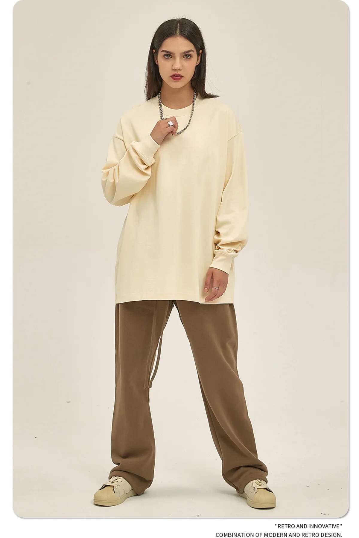 Men's Women's Trendy Brand Heavy 305 Grams Loose Long-Sleeved T-Shirt 12-Color European And American Pure Cotton Top