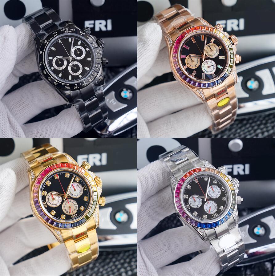Luxury men's watch rainbow gradient rock sugar diamond bezel designer bag 2813 automatic movement men's watch sapphire mirror 904L stainless steel strap