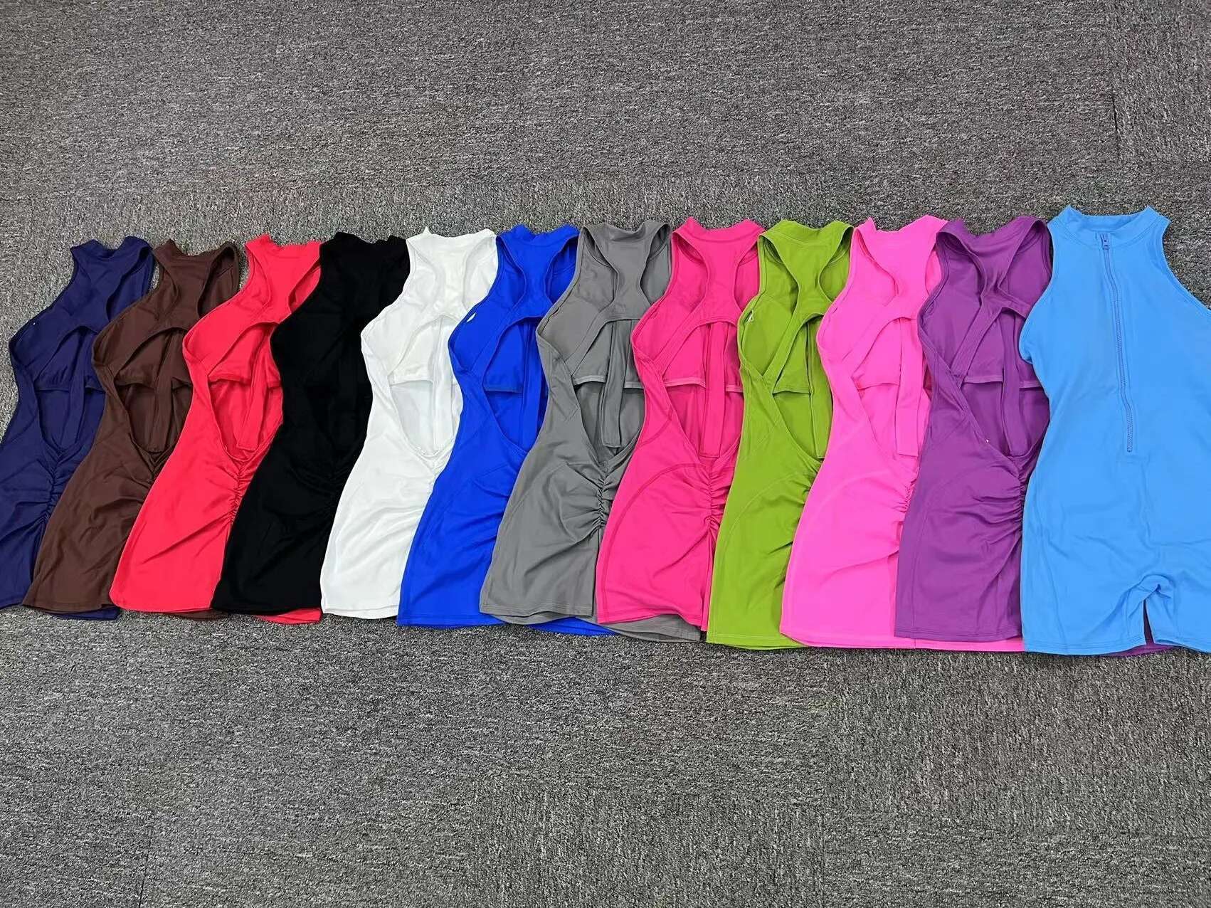New Zip Up Rompers Scrunch Butt Yoga Sets Sleeveless Pants Jumpsuit For Women Fiess Gym Clothing Workout Open Back Sports Suit