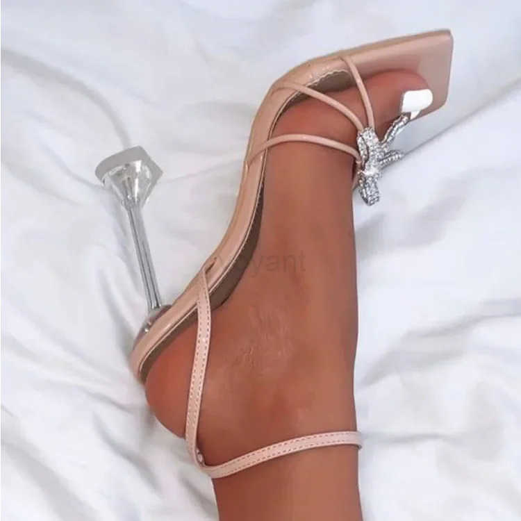 New European Style Wens High Heel Sandals Studs Cross-border Fiable Rubber Outsole Wens Footwear Z250304