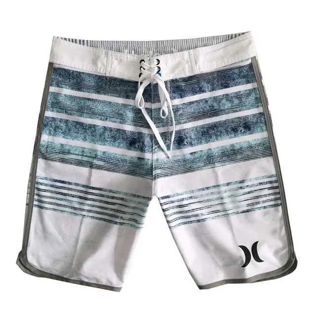 Elastic Quick Drying Fitness Training Muscle Men Beach Shorts Stripe Pattern Competition Surfing Printed Design Men M250304