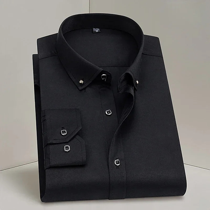 3944 mens long sleeved shirt business dress leisure professional decoration style work clothes versatile 250227