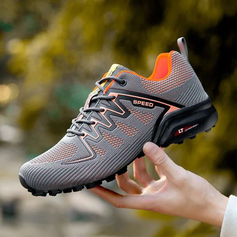 2025 New Men Running shoes Outdoor Breathable Anti-skid Wear-resistant Lace-up Sneakers Male Jogging Training Travel Sport Shoes