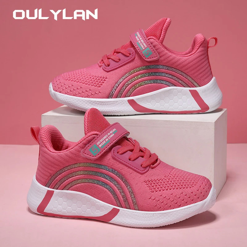 Fashion Breathable Sports Shoes Childrens Spring Girls Lowtop Mesh Cloth Kids Casual Running 2838 Size 250303