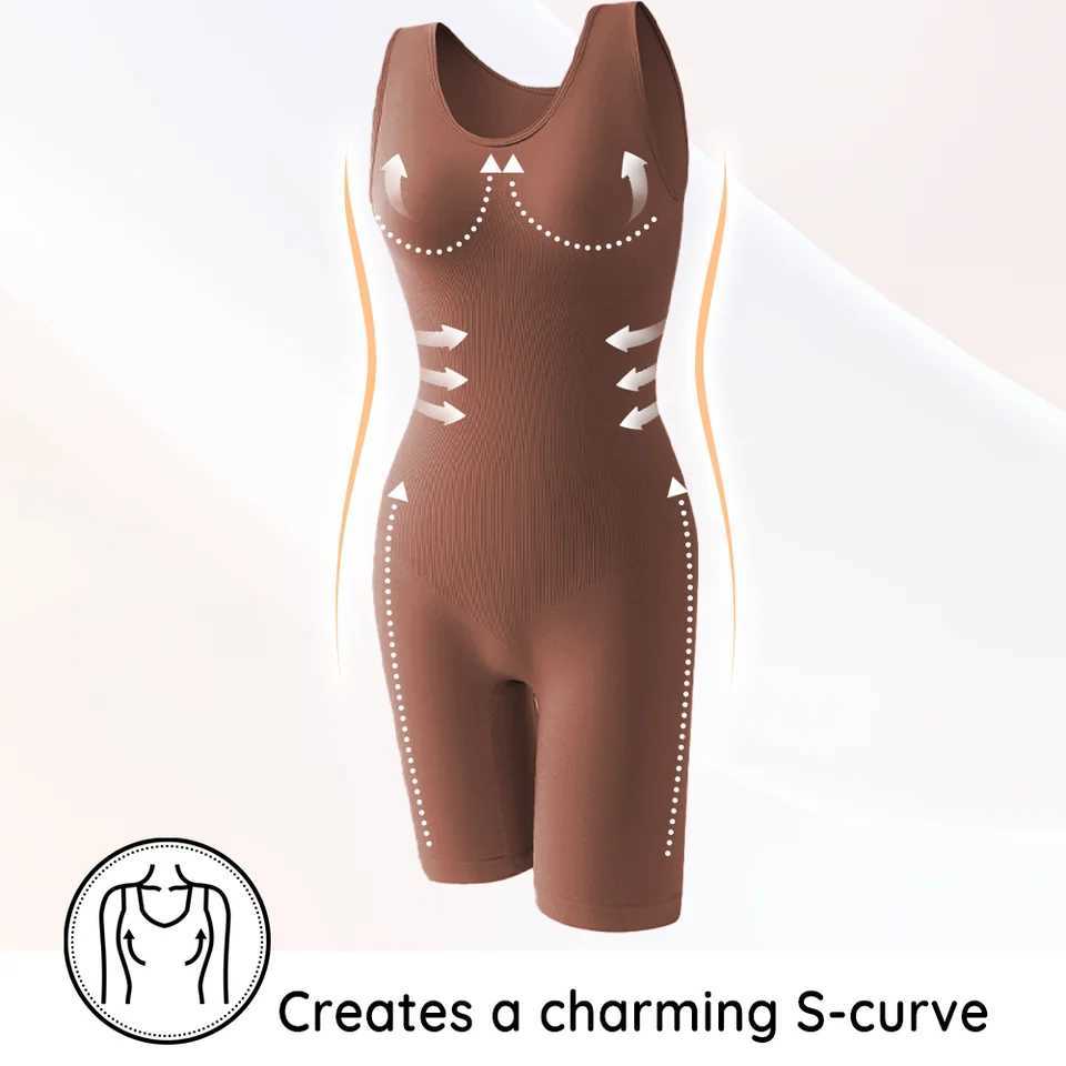 ALLBASE Seamless Bodysuit Butt Lifter Shapewear Waist Trainer Body Shaper Snactch Waist Shapewear Wide Shoulder BlackXJ250304