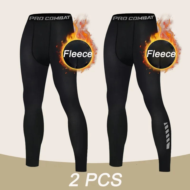 Mens Warm Compression Leggings 12 Pcs Sport Training Pants Dry Fit Running Tights Fitness Basketball Jogging Fleece Trousers 250304