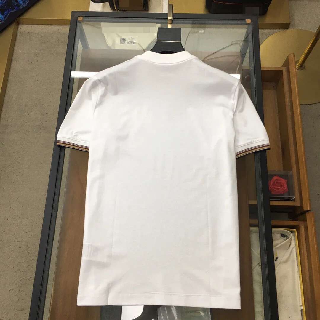 2024 DIKU Men's Early Autumn Round Neck Short Sleeved T-Shirt Woven Cuffs Embellished With Embroidered Design M-2Xl