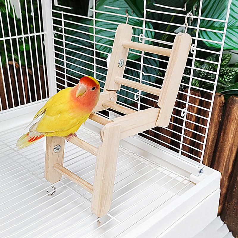 Bird Cage Ladder Wooden Climbing Ladder For Parrots Multipurpose Beak Grinding Toys Bird Climbing Toys For Standing Climbing