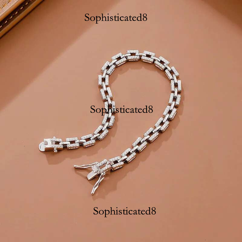 EWYA Designer Tank Chain Moissanite Bracelet for Women Party Wedding Fine Jewelry S Sterg Sier Dia Bracelets