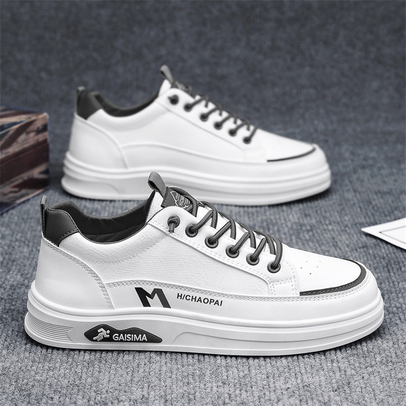 Spring New Men's Designer Shoes Low Top Skateboarding Student Thick Sole Multifunctional Outdoor Sports And Leisure Shoes Leather Upper Men'