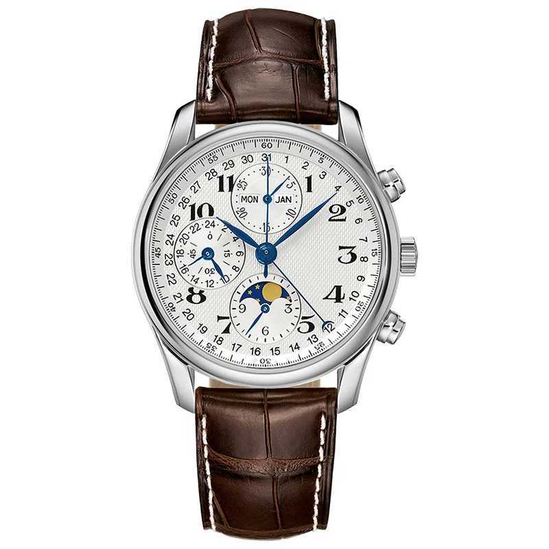 New Mens Fashion Simple Calendar Digital Quartz Casual Black Leather Clock Automatic Mechanical CoupleXJ250304