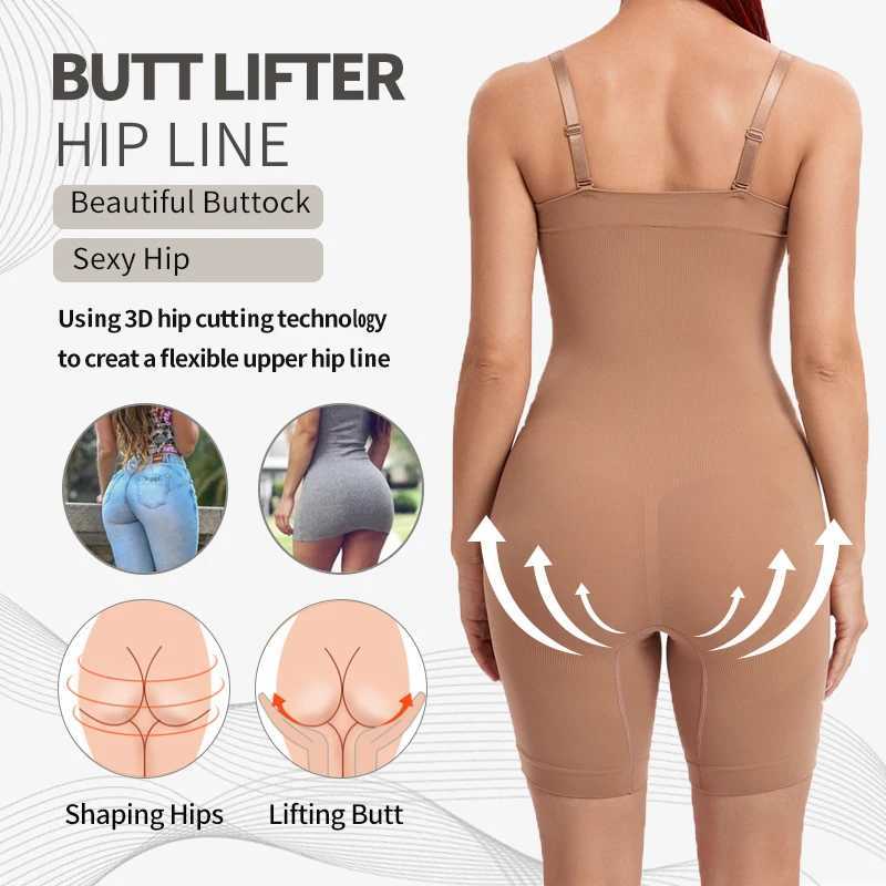 Seamless Bodysuit Women Shapewear Butt Lifting Tummy Sheath Thigh Slimmer Over Bust Compression Body Shaper Postpartum UnderwearXJ250304