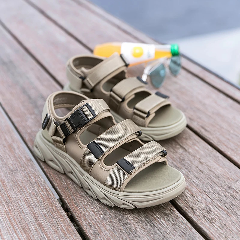 GOLDEN CAMEL Mens Summer Sandals Casual Outdoor Beach Sandal Soft Comfortable Non-slip Male Shoes for Men Slippers 250303