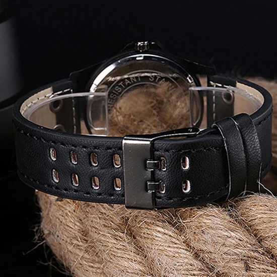 Mens date Arabic numeral dial artificial leather strap sports quartz watch relogio erkek saatiXJ250304