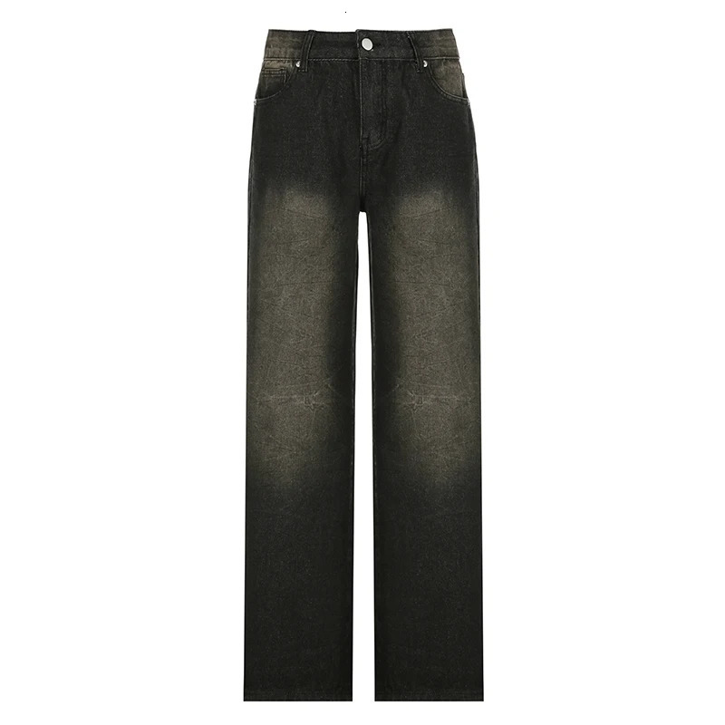 Darlingaga Streetwear Grunge Baggy Jeans Women Vintage Distressed Straight Leg Y2K Denim Pants 90s Aesthetic Outfits Washed Chic 250228