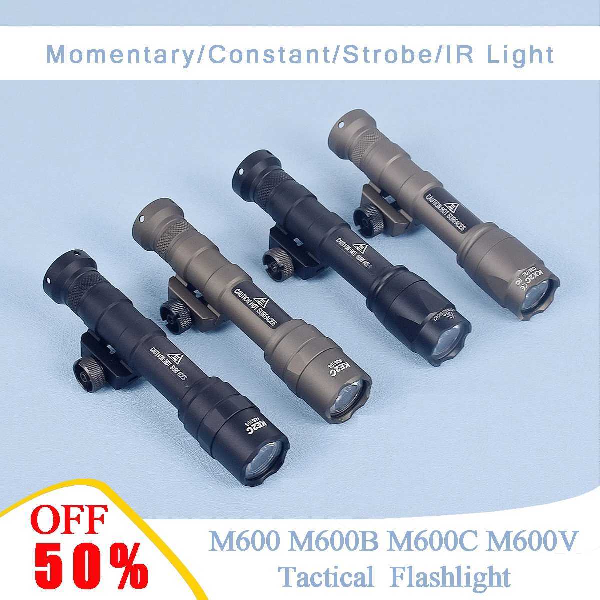 Tactical Weapons Gun Light Metal M600 M600B M600C Hunting Flashlight Torch With Dual Function Prure Switch AirsoftXJ250303