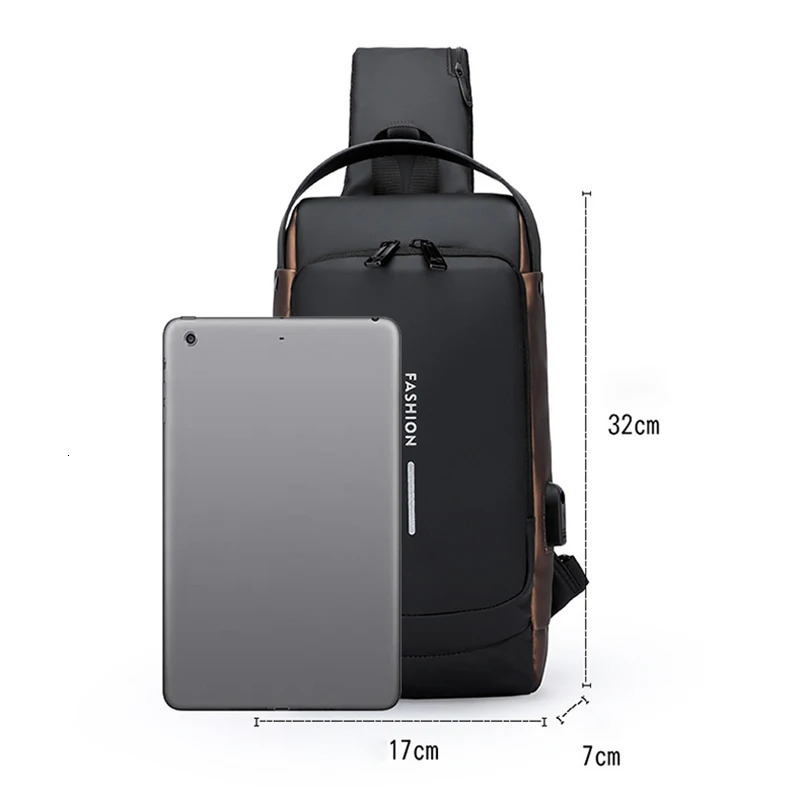 Men Fashion Travel Sport Sling Bag Male Multifunction Antitheft USB Charging Password Lock For Riding Motorcycle Chest Packs 250227