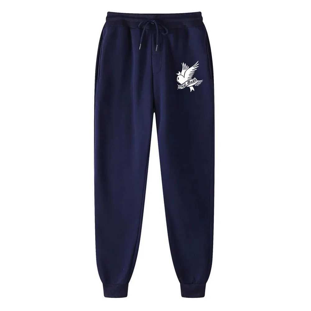 Fashionable white dove print mens pants street hip-hop casual pants fitness jogging Lil Peep sweatpants autumn trousers S-3XLXJ250303
