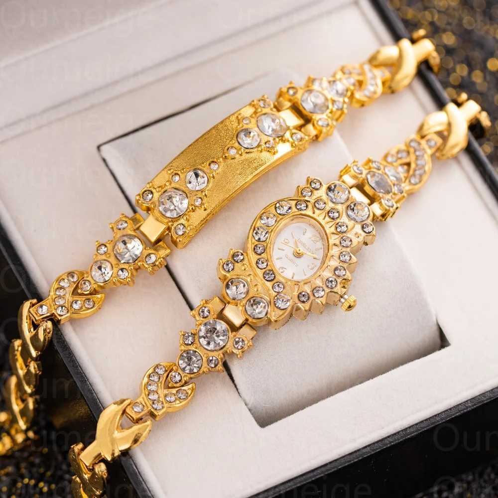 2 Top Brand Luxury Womens Bracelets Full Diamond Quartz Womens Elegant Womens Watches Relogio WomensXJ250304