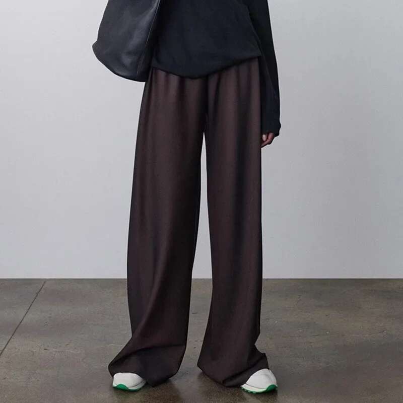 2025 Spring And Autumn New Design Drapey High Waist Straight Wide Leg Or-Mopping Pants For Women