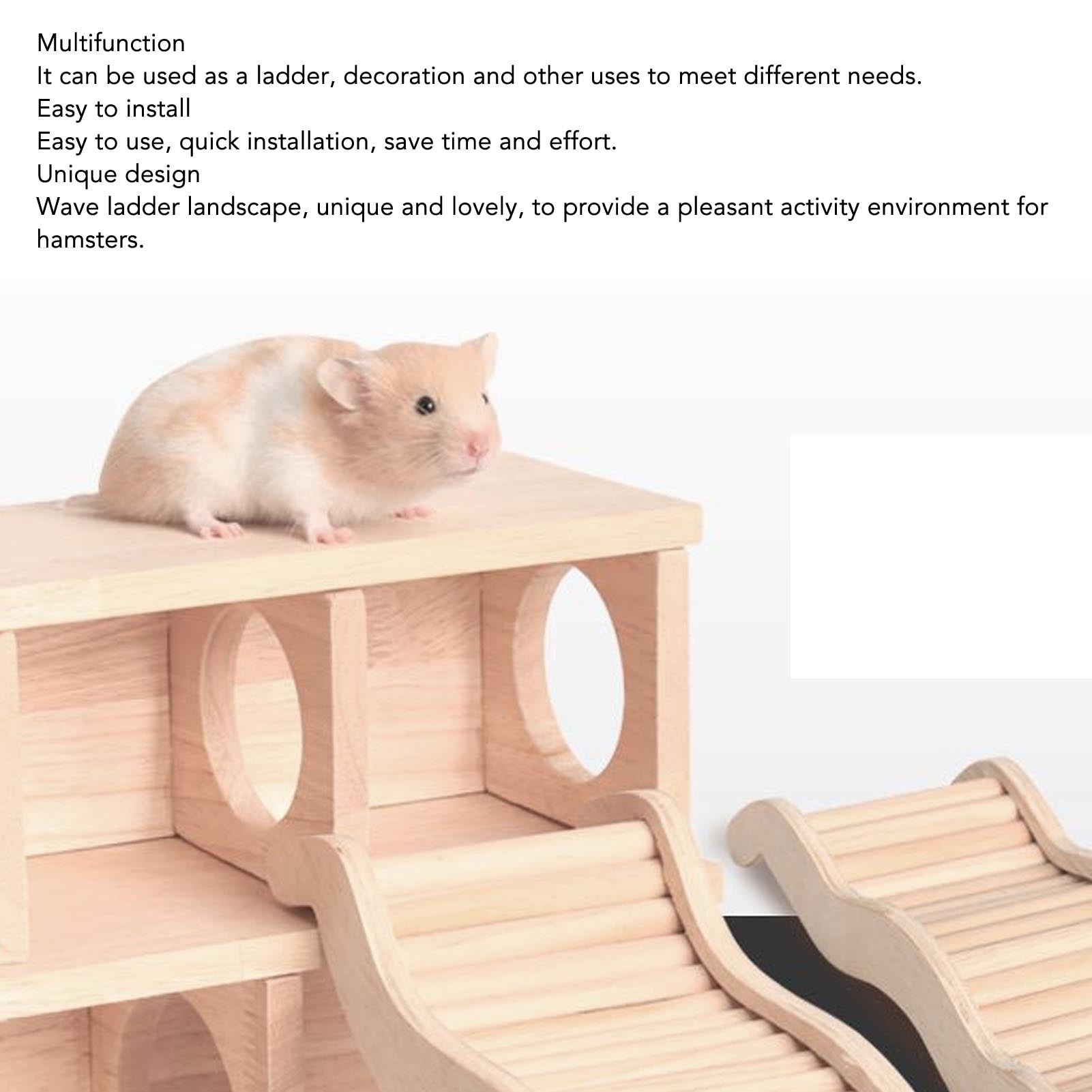 Hamster Climbing Ladder Multipurpose Easy Installation Decorative Beech and Birch Interactive Wood Hamster Ladder for Home