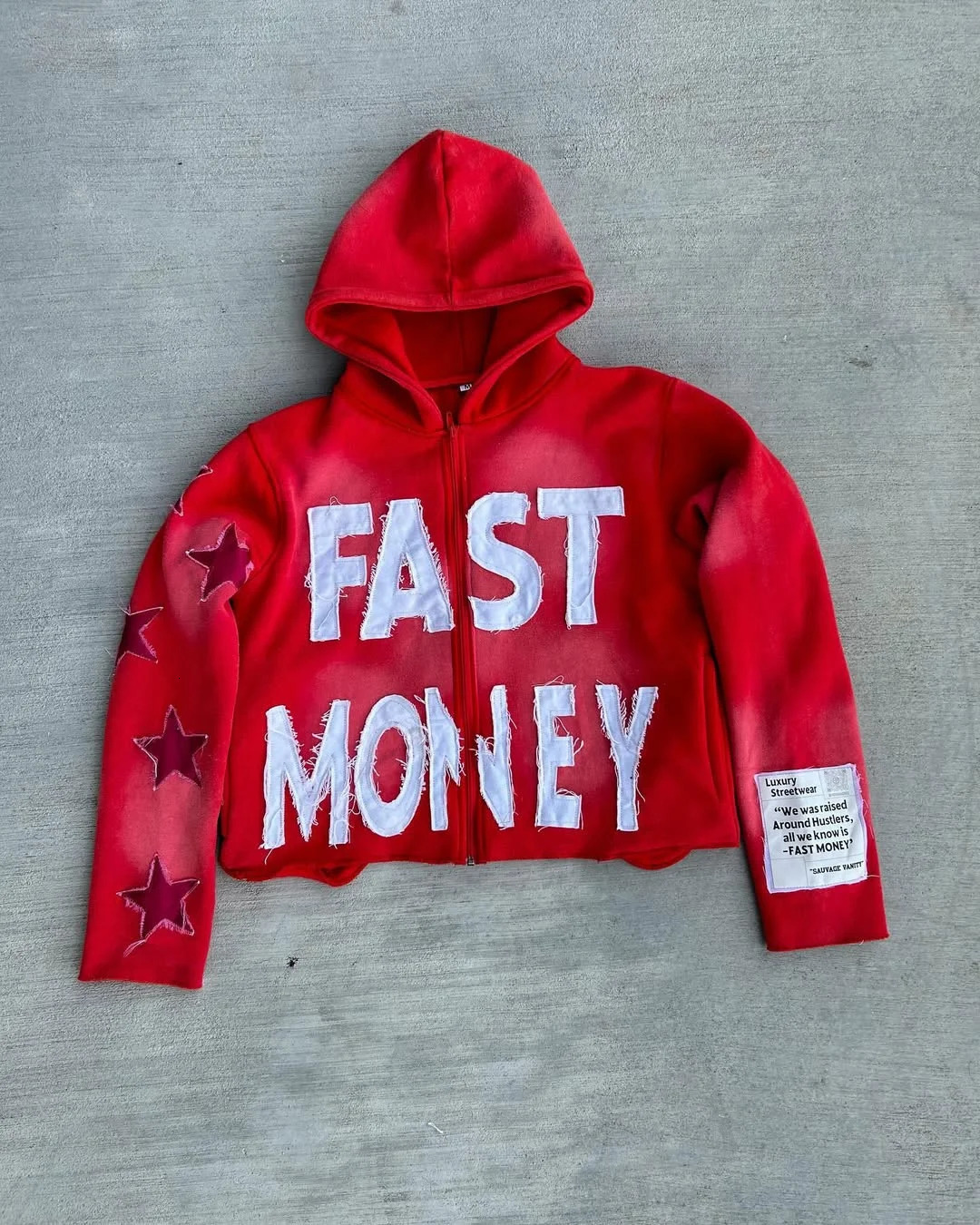 Y2K niche hip-hop personality retro letter rough print zipper cardigan loose casual sports couple fashion sweatshirt hoodie 250303