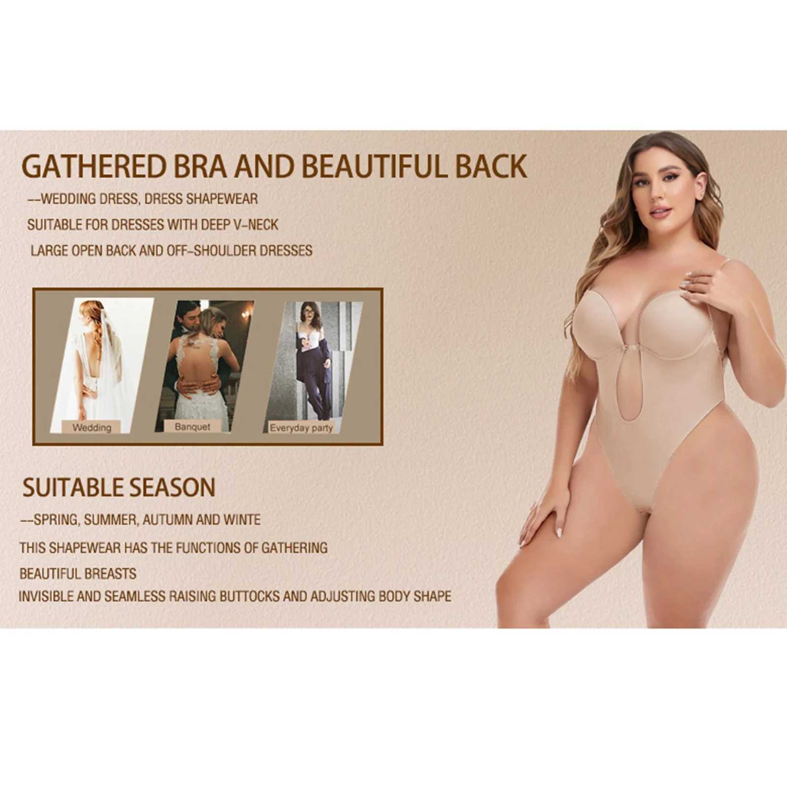 Womens full body shaping bra backless tight fitting thong invisible shape abdominal control shape strapless weight loss braXJ250304