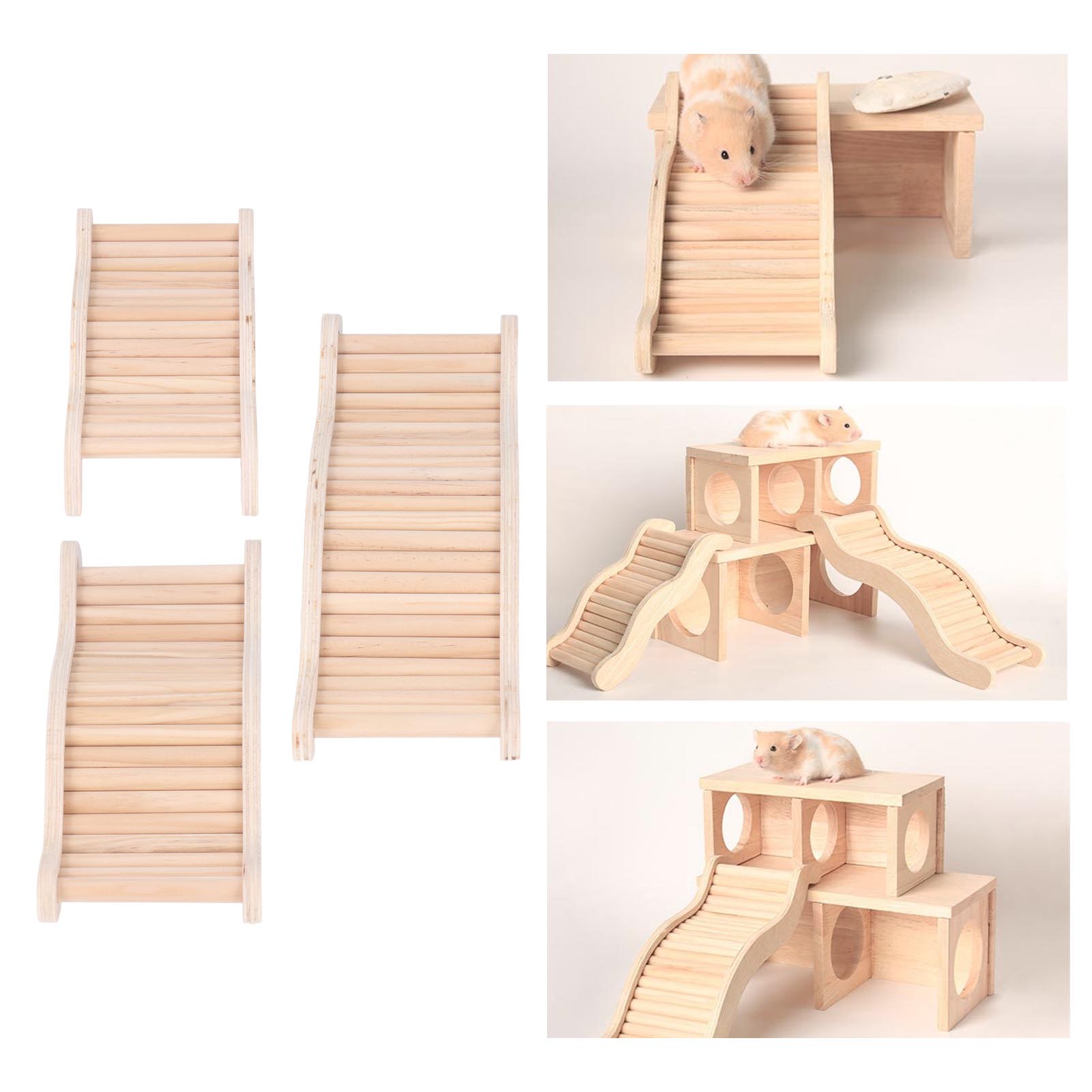 Hamster Climbing Ladder Multipurpose Easy Installation Decorative Beech and Birch Interactive Wood Hamster Ladder for Home