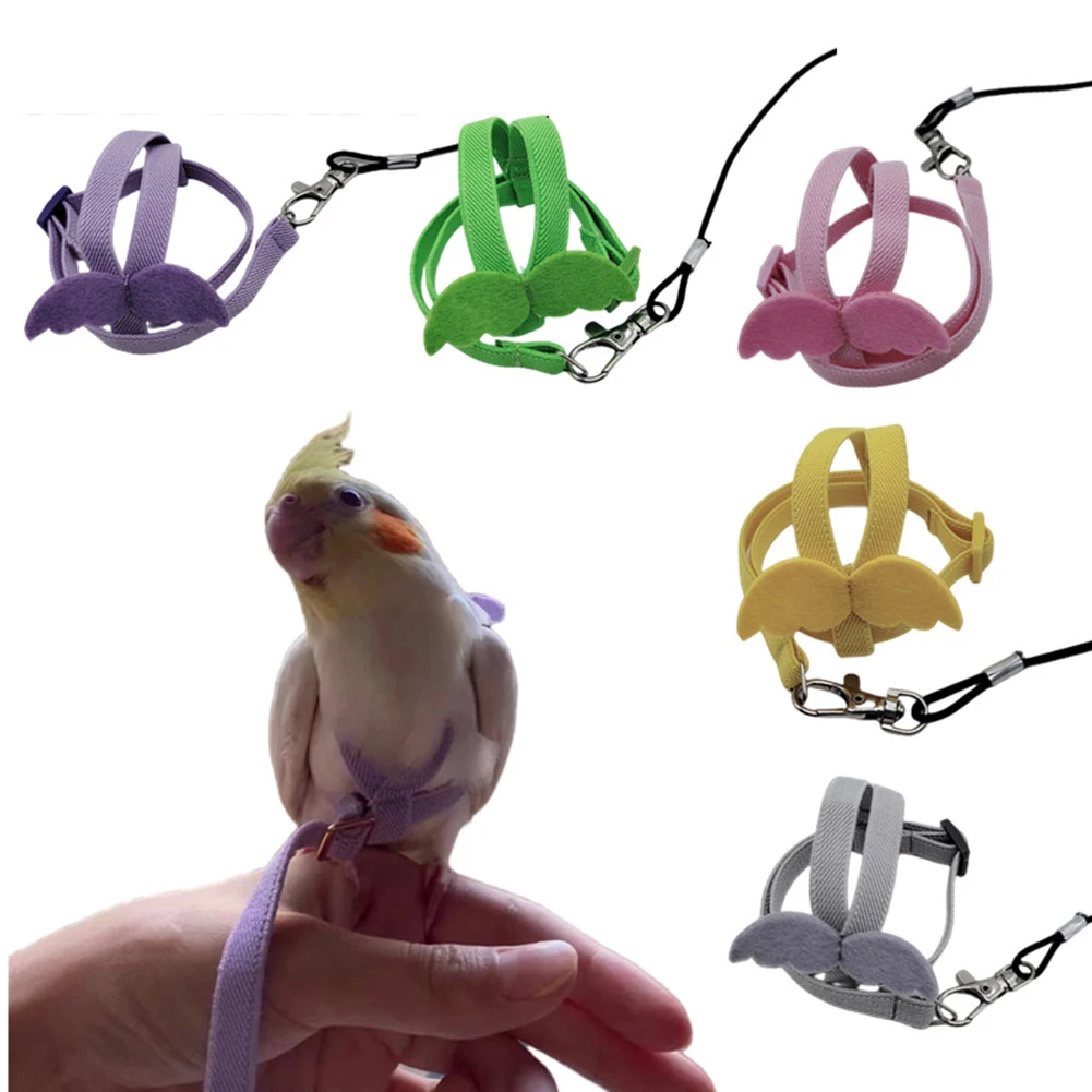 New Parrot Flying Harness Leash Suit Pet Bird Outdoor Flight Training Rope Cockatiel Supplies Macaw Accessories Stuff For Budgie