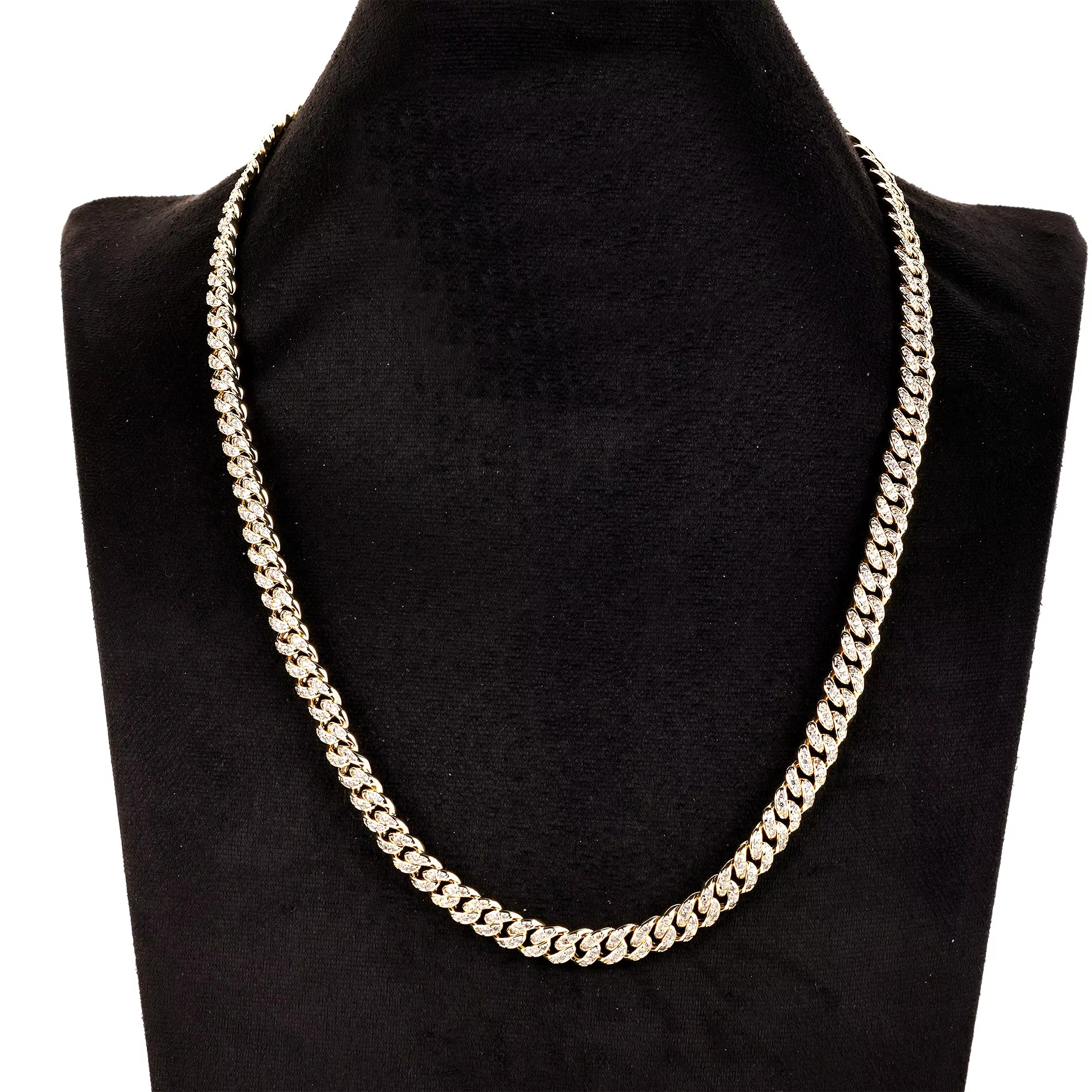 Moissanite Jewelry Set Iced Out Necklace & Cuban k Bracelet Miami Hip Hop Style for Anniversary Gift