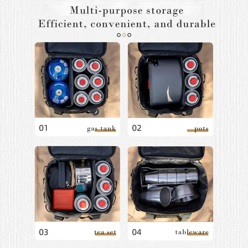 Ship from US 10L Outdoor Camping Gas Tank Storage Bag Large Capacity Ground Nail Tool Canister Picnic Cookware Utensils Handbag 250304FBB