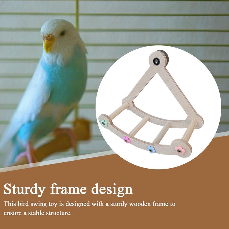 Bird Swings For Parrots Rotating Safe Wooden Hammock Perch Bird Toys Wood Swing Pet Parrot Cage Accessories For Conure Parakeet