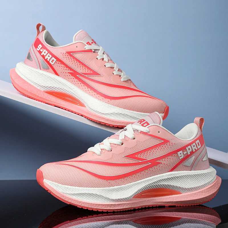 Fashion mens and womens sports running shoes casual breathable mesh surface carbon plate support wear-resistant rubber outsoleC250304