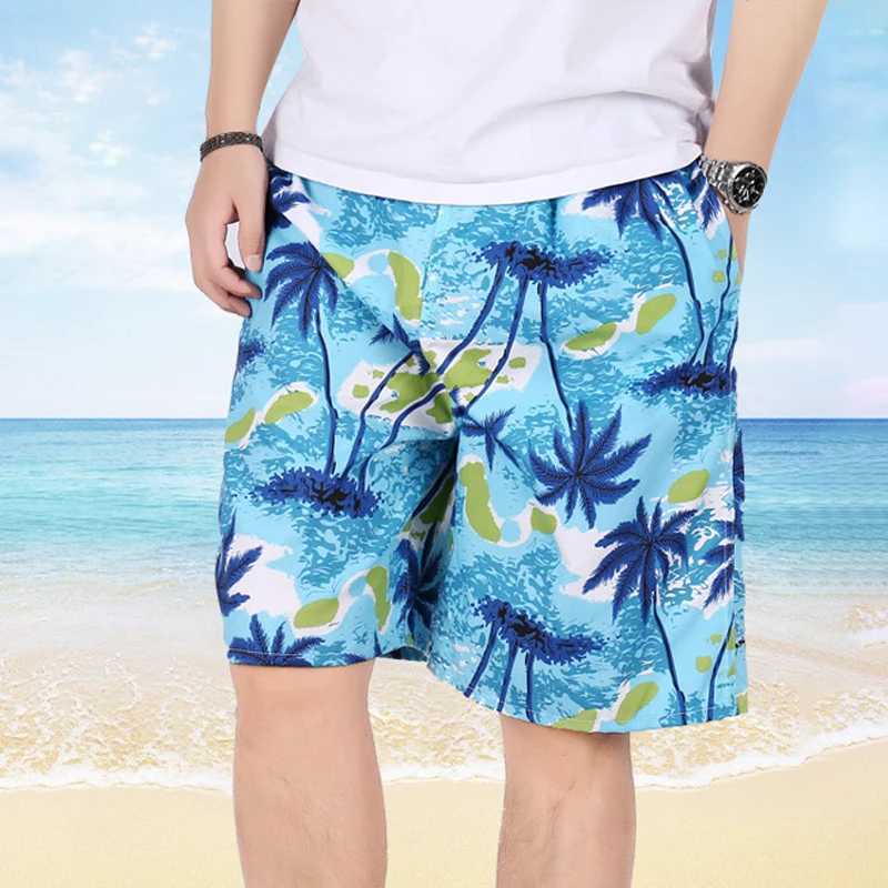 New Mens Summer Swim Shorts Plus Size For Men Flower Printed Beach Shorts gym Short Pants Swimming Surfing Borad ShortsT250304