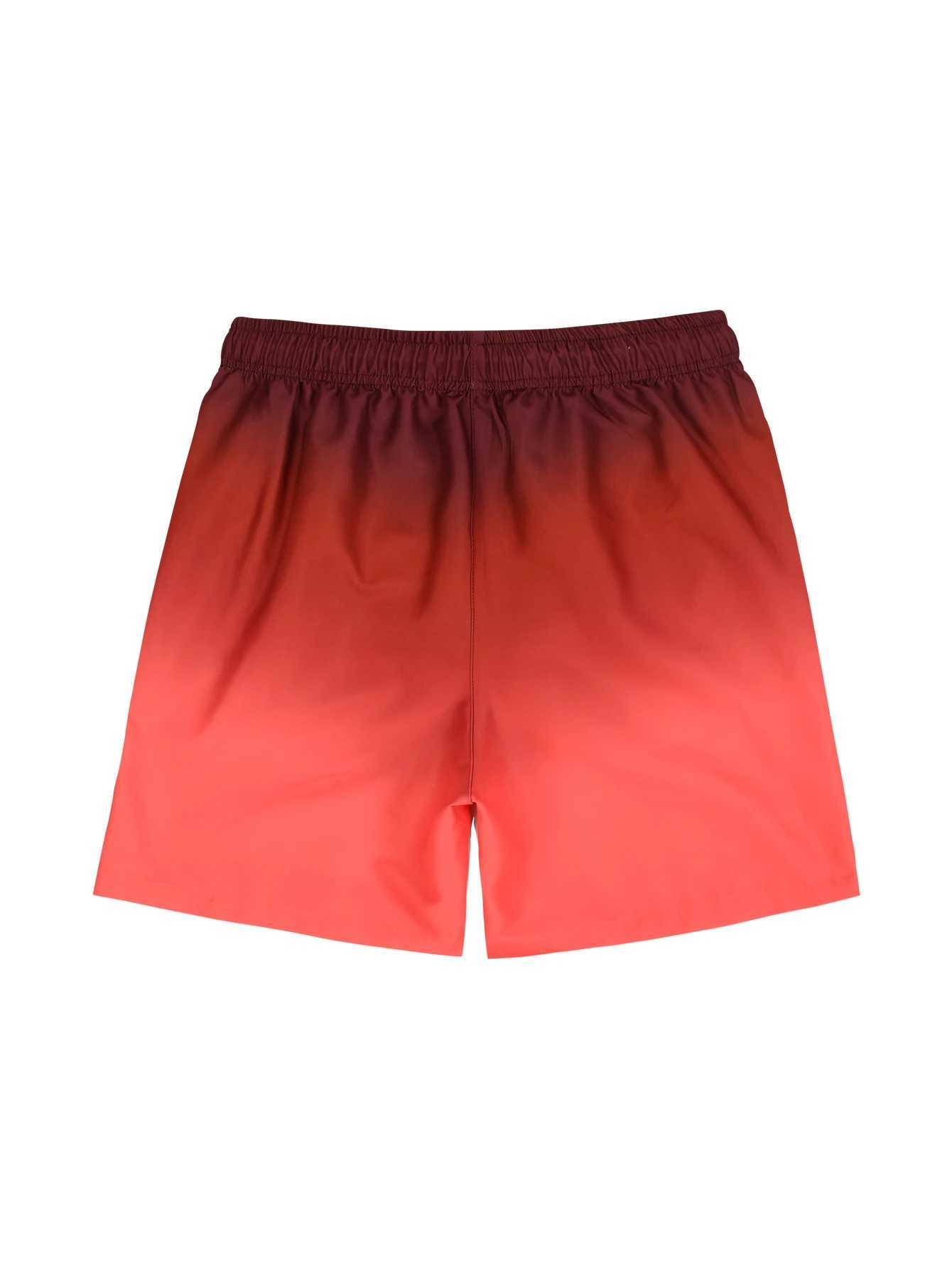 Gradient Colored Drawstring Beach Shorts For Men Quick-Drying And Water Resistant Exercise Running Swimming Trunks Mens SqT250304