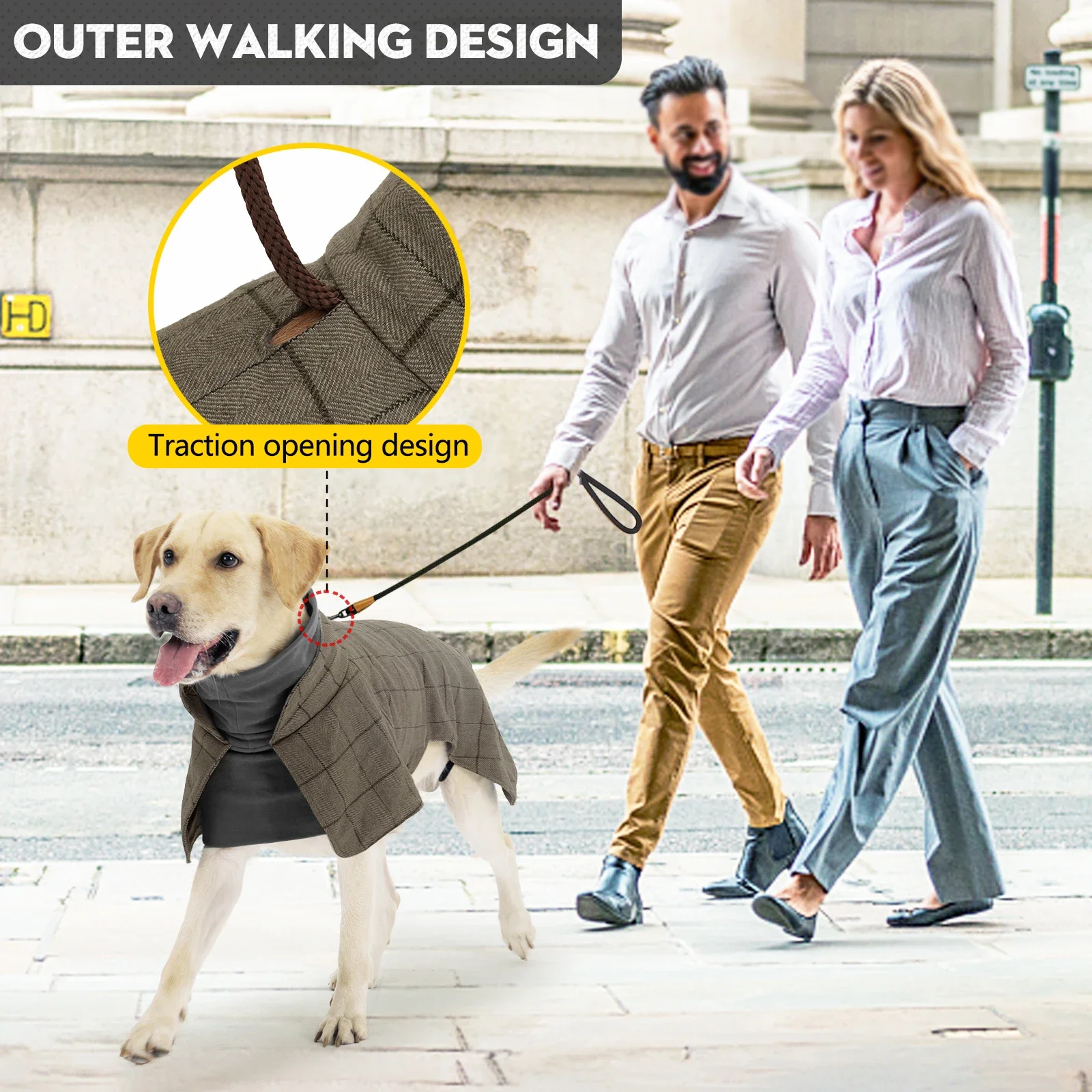 Dog Clothes Waterproof Windproof Clothes Winter Warm British Style Plaid Jack For Small Medium Large Dogs Winter Clothes for Dog