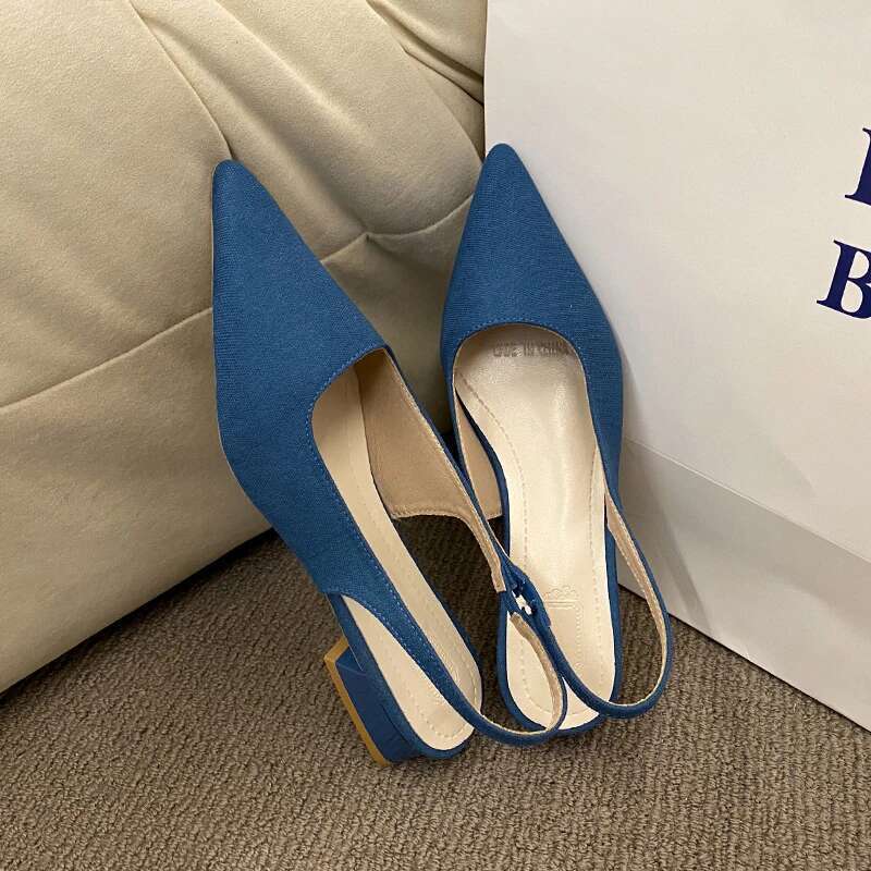High Quality 2025 Ladies Shoes Slip-on Women's Fashion Sgbacks Office and Career Hot Sale Plus Size Toe Cap Sandals