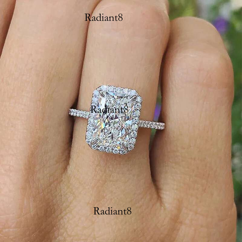 Lihong Light classic sterg sier square moissanite ring as a jewelry gift for women's engagement party