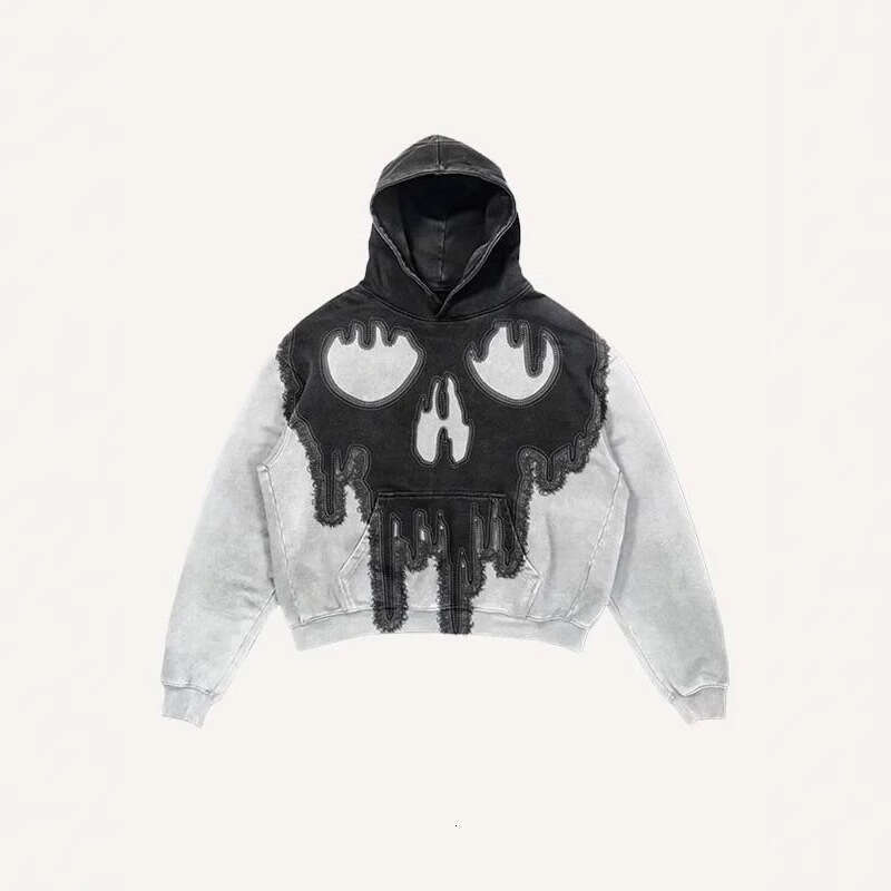 2025 New Skeleton Printed Pocket 3D Pullover Loose Coat Hoodie